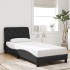 Estructura de cama con luces LED terciopelo negro 90x200