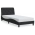 Estructura de cama con luces LED terciopelo negro 90x200