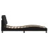 Estructura de cama con luces LED terciopelo negro 90x200