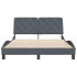Estructura de cama luces LED terciopelo gris oscuro 140x190