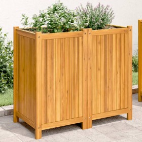 Jardinera con forro madera maciza de acacia 84x42x75