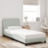 Cama con colchón terciopelo gris claro 80x200
