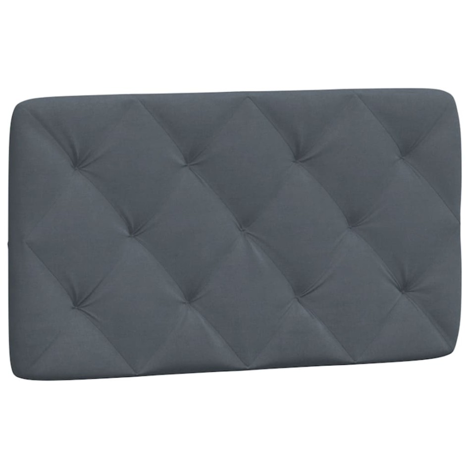 Cama con colchón terciopelo gris oscuro 90x190