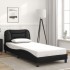 Estructura cama con luces LED cuero sintético negro 80x200