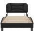 Estructura cama con luces LED cuero sintético negro 80x200