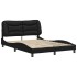 Estructura cama con luces LED cuero sintético negro 120x200