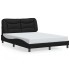 Estructura cama con luces LED cuero sintético negro 120x200