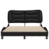 Estructura cama con luces LED cuero sintético negro 120x200