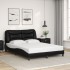 Estructura de cama con luces LED cuero PE negro 140x200