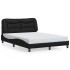 Estructura de cama con luces LED cuero PE negro 140x200