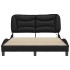 Estructura de cama con luces LED cuero PE negro 140x200