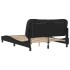 Estructura de cama con luces LED cuero PE negro 140x200