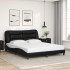 Estructura de cama con luces LED cuero PE negro 160x200