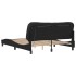 Estructura de cama con luces LED cuero PE negro 160x200