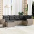 Set de sofás de jardín 6 pzas y cojines ratán sintético