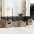 Set comedor de jardín 5 piezas y cojines ratán sintético