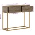 Mesa consola madera maciza de mango y hierro 90x30x76