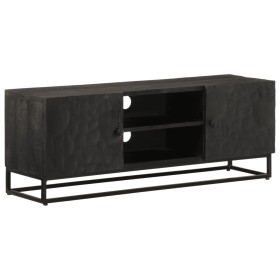 Mueble de TV madera maciza de mango y hierro negro 110x30x40