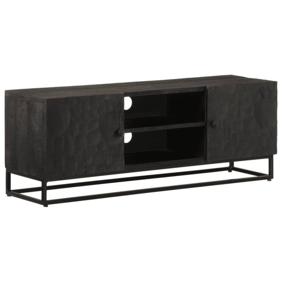 Mueble de TV madera maciza de mango y hierro negro 110x30x40
