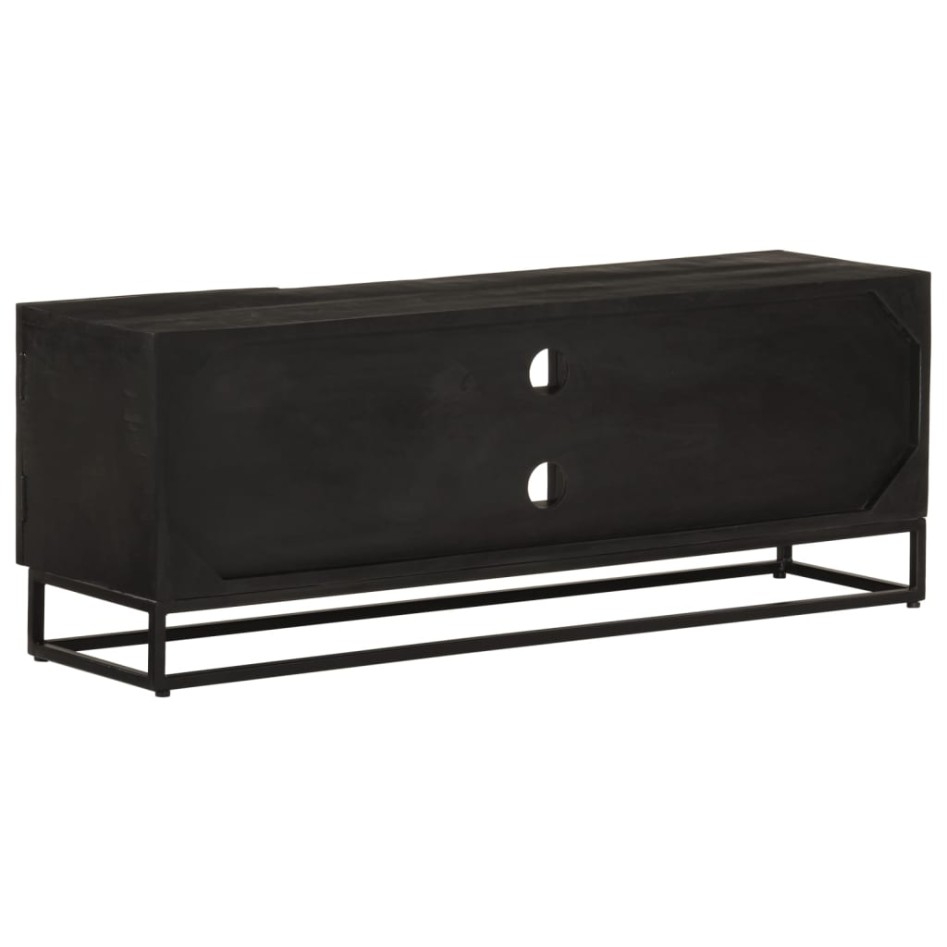 Mueble de TV madera maciza de mango y hierro negro 110x30x40
