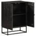 Aparador de hierro y madera maciza de mango negro 55x30x76