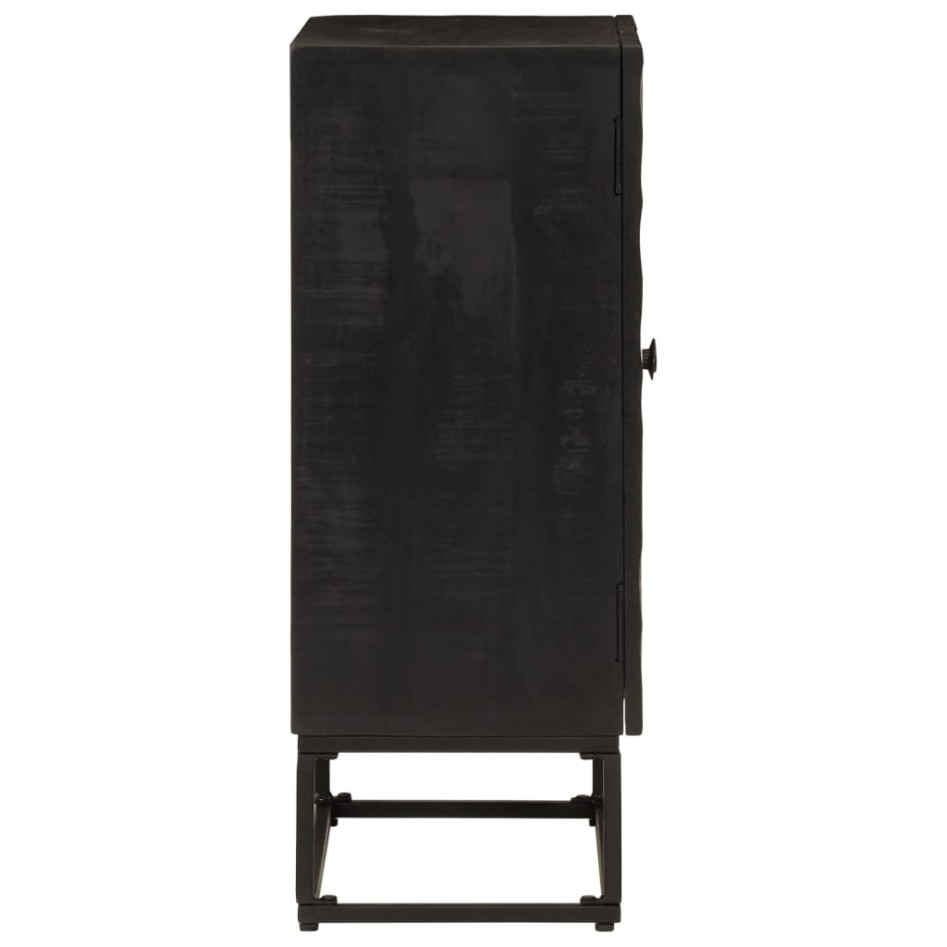 Aparador de hierro y madera maciza de mango negro 55x30x76