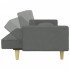 Sofá cama de 2 plazas con almohadas y taburete tela gris