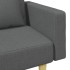 Sofá cama de 2 plazas con almohadas y taburete tela gris