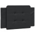 Estructura cama con luces LED cuero sintético negro 80x200