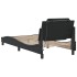 Estructura cama con luces LED cuero sintético negro 80x200