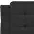 Estructura cama con luces LED cuero sintético negro 80x200