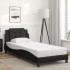 Estructura cama con luces LED cuero sintético negro 90x190