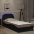 Estructura cama con luces LED cuero sintético negro 90x200