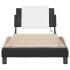 Estructura cama con LED cuero sintético negro blanco 100x200