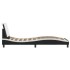 Estructura cama con LED cuero sintético negro blanco 100x200