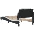Estructura cama con LED cuero sintético negro blanco 100x200