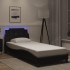 Estructura cama con luces LED cuero sintético negro 100x200