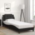 Estructura cama con luces LED cuero sintético negro 100x200