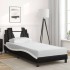 Cama con colchón cuero sintético negro y blanco 80x200
