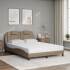 Cama con colchón cuero sintético capuchino 120x200