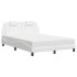 Cama con colchón cuero sintético blanco 140x190