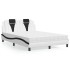 Cama con colchón cuero sintético blanco y negro 140x200