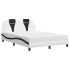 Cama con colchón cuero sintético blanco y negro 140x200