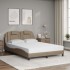 Cama con colchón cuero sintético capuchino 140x200