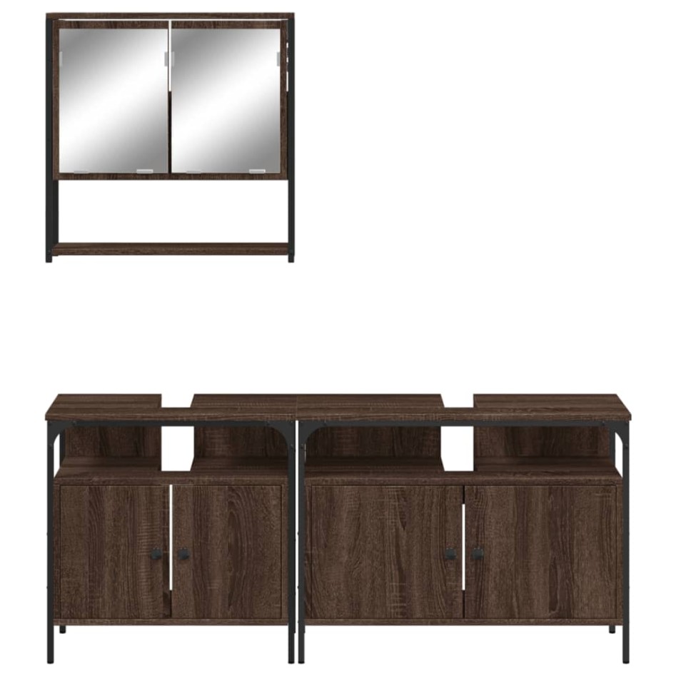 Set de muebles baño 3 pzas madera contrachapada roble