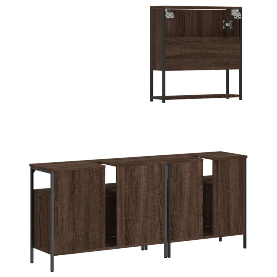 Set de muebles baño 3 pzas madera contrachapada roble