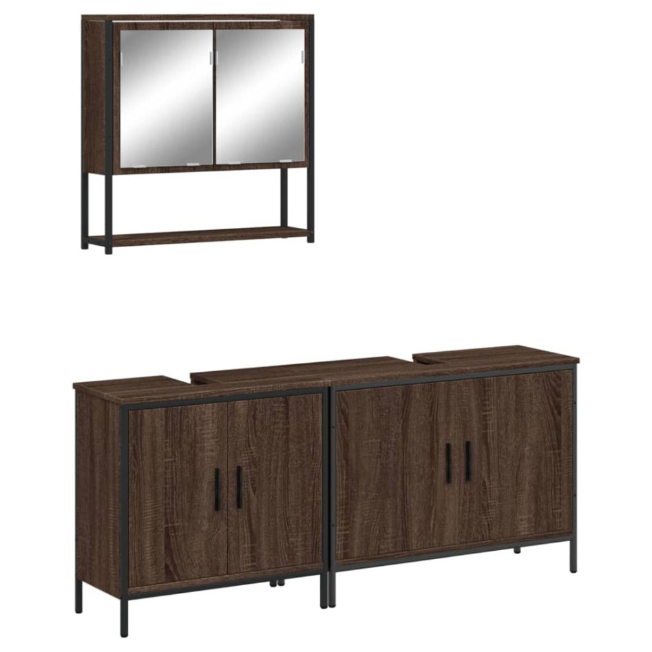 Set de muebles baño 3 pzas madera contrachapada roble