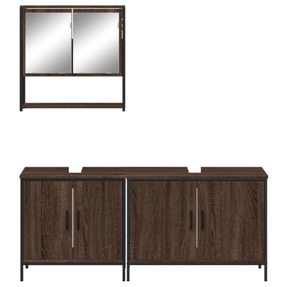 Set de muebles baño 3 pzas madera contrachapada roble