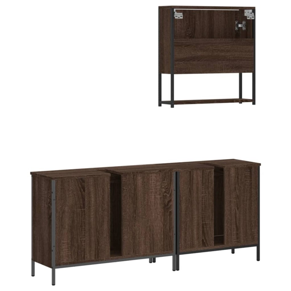 Set de muebles baño 3 pzas madera contrachapada roble