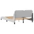 Estructura cama con luces LED cuero sintético blanco 140x200